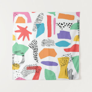 Memphis Art: Grunge Surface Design Wandteppich