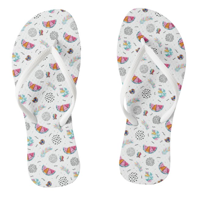 Memphis-Art-tropisches Sommer-Muster Flip Flops (Fußbett)