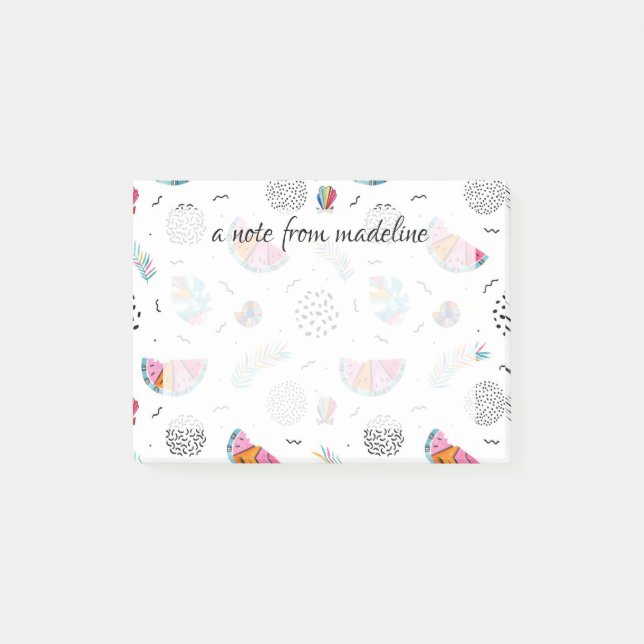 Memphis-Art-tropisches Sommer-Muster Post-it Klebezettel (Vorderseite)