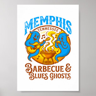 Memphis Barbecue und Blues-Geister Geist Poster