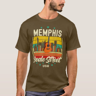 Memphis Beale Street Blues Music Vintag Guitar Mu T-Shirt