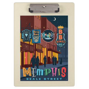 Memphis   Beale Street Neon Klemmbrett