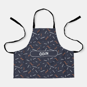 Memphis Blue Orange Minimal Muster Schürze