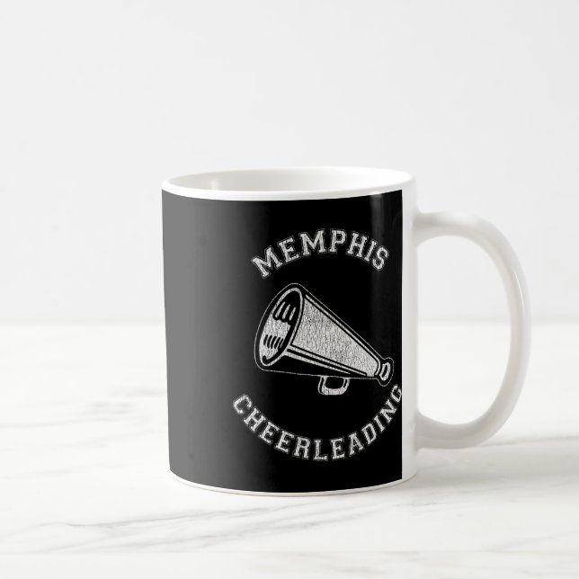 Memphis Cheer Distressed Retro 90er Cheerleader  Kaffeetasse (Rechts)