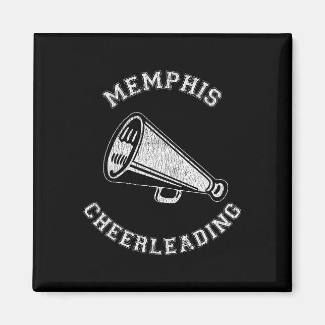 Memphis Cheer Distressed Retro 90er Cheerleaderin  Magnet (Vorne)