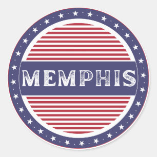 Memphis City Pride Emblem – Amerikanische Identitä Runder Aufkleber