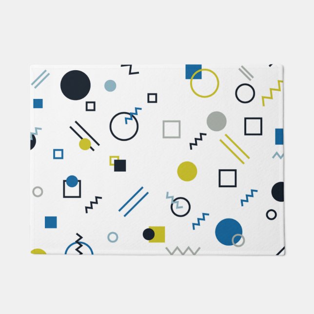 Memphis, cool, trendig, moderne geometrische Kunst Fußmatte (Vorderseite)