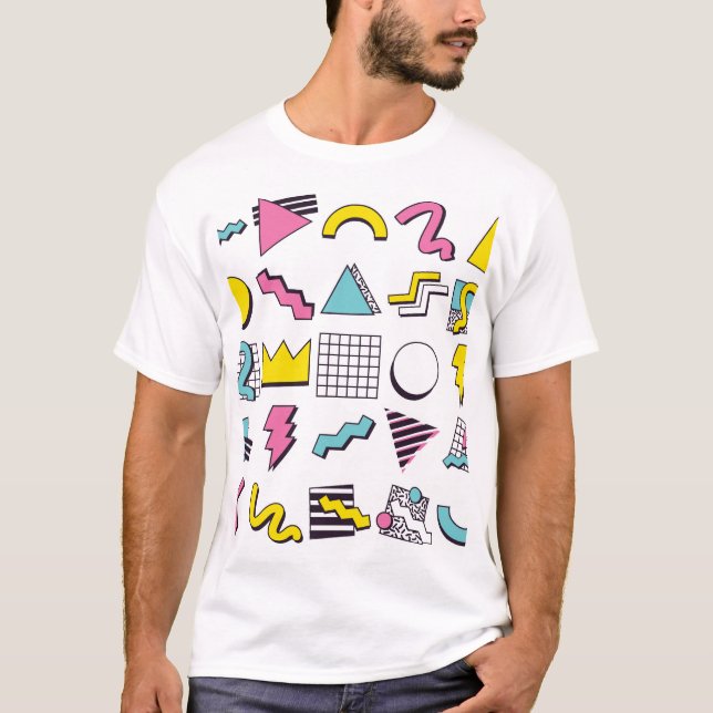 Memphis der 90er Jahre: Pop Design Elements. T-Shirt (Vorderseite)