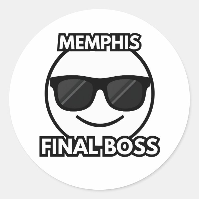 Memphis Endgegner Cool Emoji Aufkleber (Vorderseite)