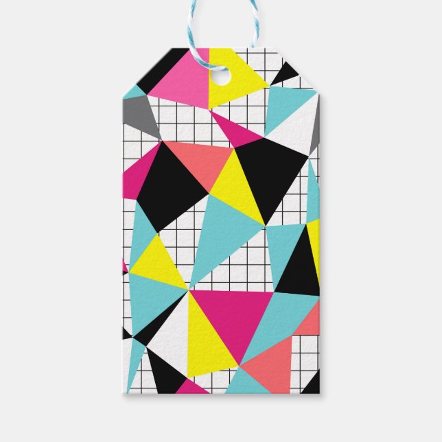 Memphis, geometrische Formen Geschenkanhänger (Vorderseite)