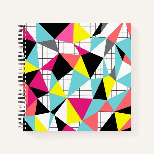 Memphis, geometrische Formen Notizbuch (Vorderseite)