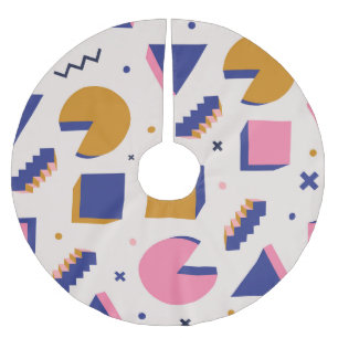 Memphis Geometry: Mode der 90er-Jahre nahtlos Polyester Weihnachtsbaumdecke