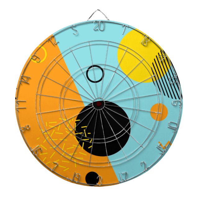 Memphis, Hipster, trendy, coole Illustrationskunst Dartscheibe (vorne)