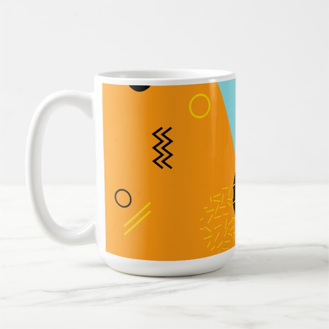 Memphis, Hipster, trendy, coole Illustrationskunst Kaffeetasse (Links)
