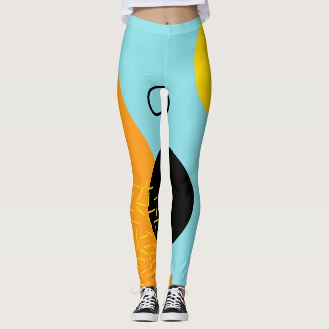 Memphis, Hipster, trendy, coole Illustrationskunst Leggings (Vorderseite)