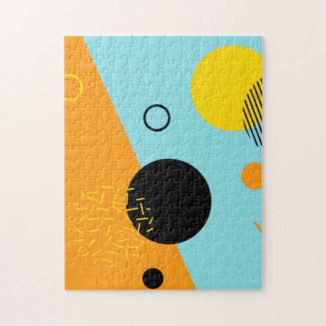 Memphis, Hipster, trendy, coole Illustrationskunst Puzzle (Vertikal)