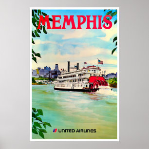 Memphis Kunst Druck Vintage Tennessee Poster Reise