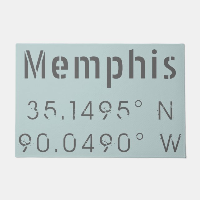 Memphis Latitude Longitude Fußmatte (Vorderseite)