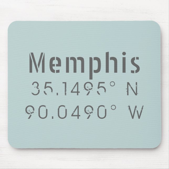 Memphis Latitude Longitude Mousepad (Vorne)