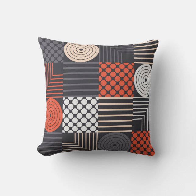 Memphis Magic: Geometrischer Bannerspass Kissen (Vorderseite)