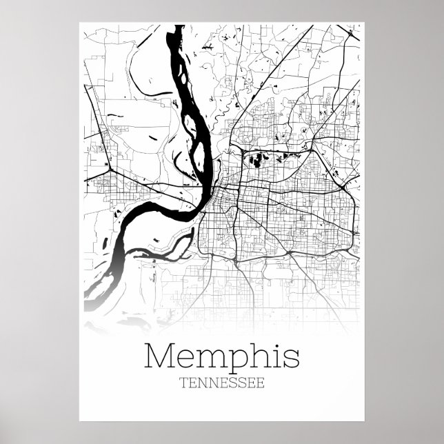 Memphis Map - Tennessee - City Map Poster (Vorne)