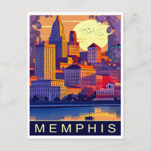 Memphis, Mississippi River, Reisen Postkarte