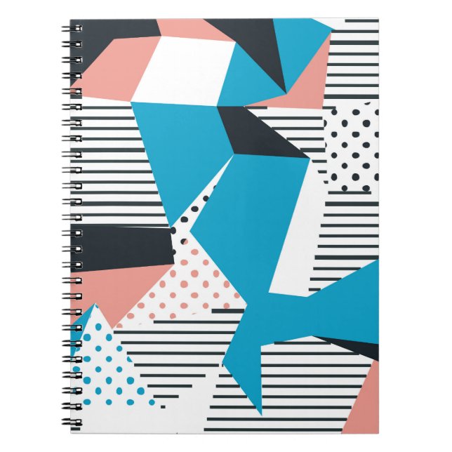 Memphis-Muster: Minimalistischer abstrakter Trend Notizblock (Vorderseite)
