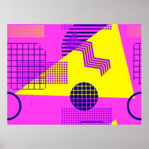 Memphis nahtlos Muster, geometrische Formen in den Poster