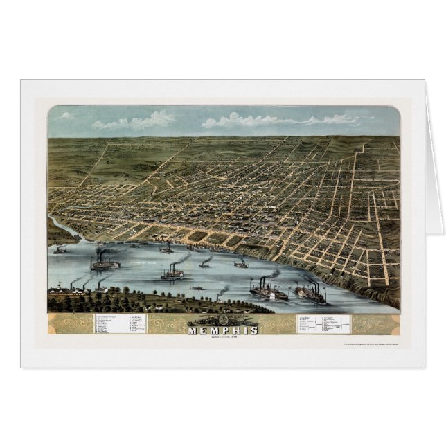 Memphis, panoramische Karte TN - 1870 (Vorderseite (Horizontal))