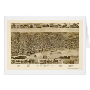 Memphis, panoramische Karte TN - 1887