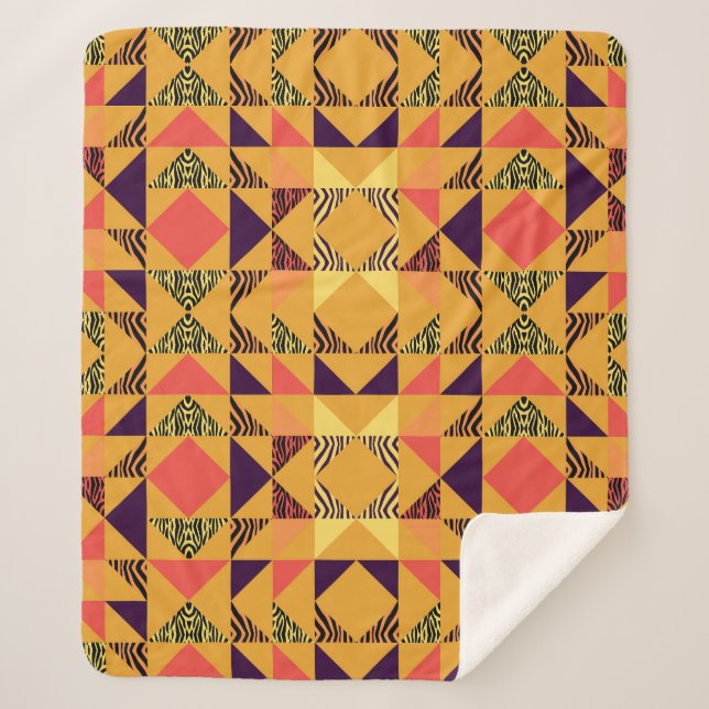 Memphis Pastel Triangle Abstraktes Muster. Sherpadecke (Vorderseite)