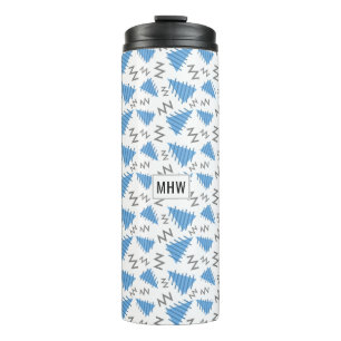 Memphis Pattern Custom Monogram Tumbler Thermosbecher