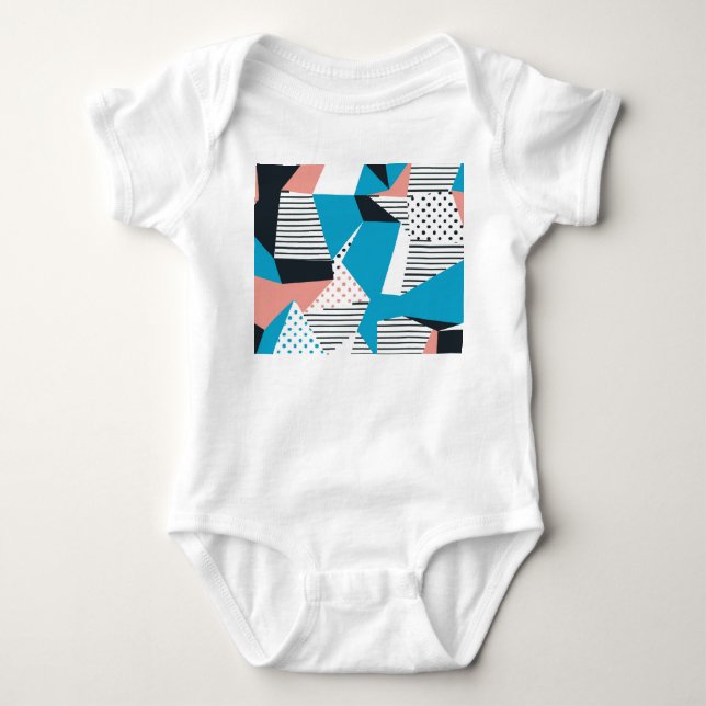 Memphis Pattern: Minimalistischer Abstrakter Trend Baby Strampler (Vorderseite)