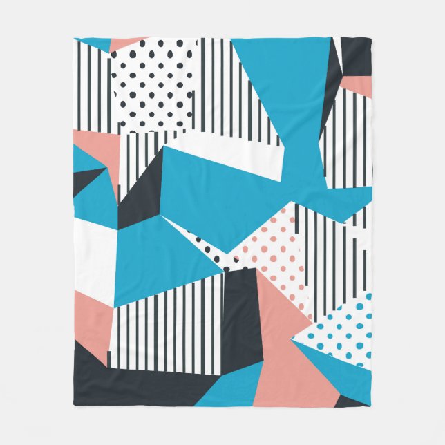 Memphis Pattern: Minimalistischer Abstrakter Trend Fleecedecke (Vorderseite)