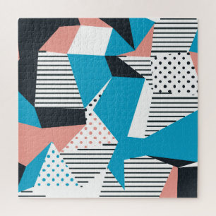 Memphis Pattern: Minimalistischer Abstrakter Trend Puzzle