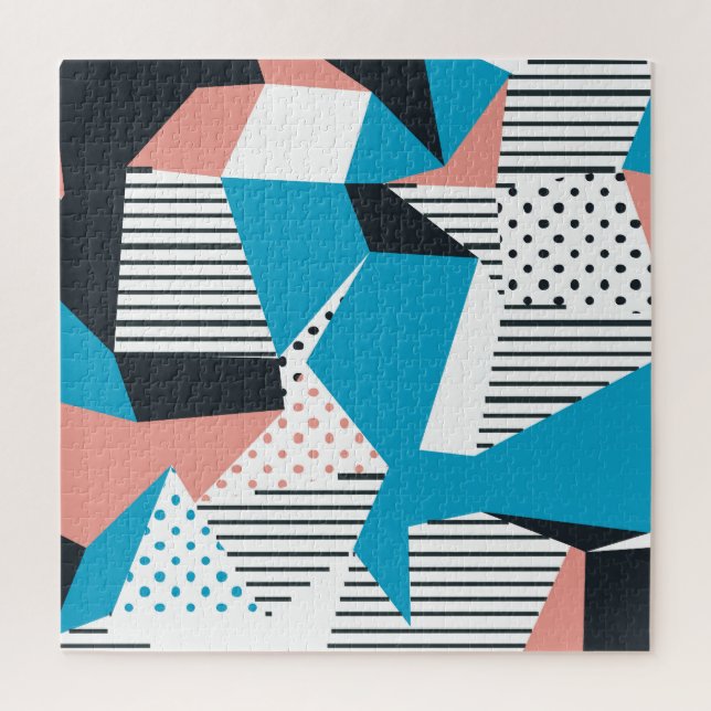 Memphis Pattern: Minimalistischer Abstrakter Trend Puzzle (Vertikal)