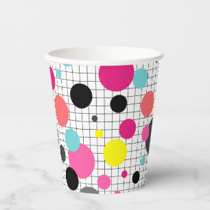 Memphis polka dots Papiertasse Pappbecher