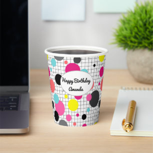 Memphis polka dots Papiertasse Pappbecher