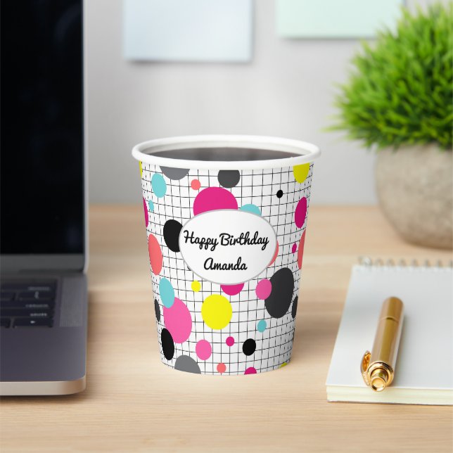 Memphis polka dots Papiertasse Pappbecher (InSitu)