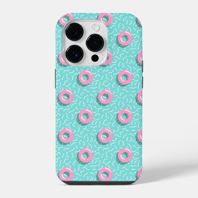 Memphis Polka Hoops iPhone Hülle (Rückseite)