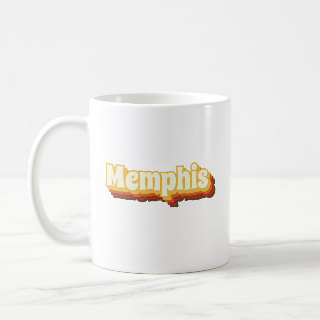 Memphis Retro Vintage Text Kaffeetasse (Links)
