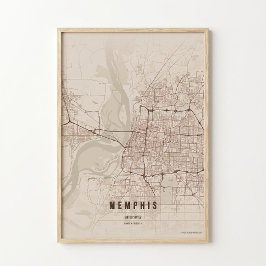 Memphis Rustikale Karten Druck Tennessee Poster Wa