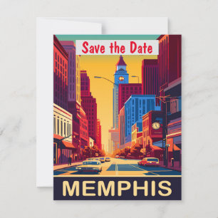Memphis Save the Date, Vintage Postkarte