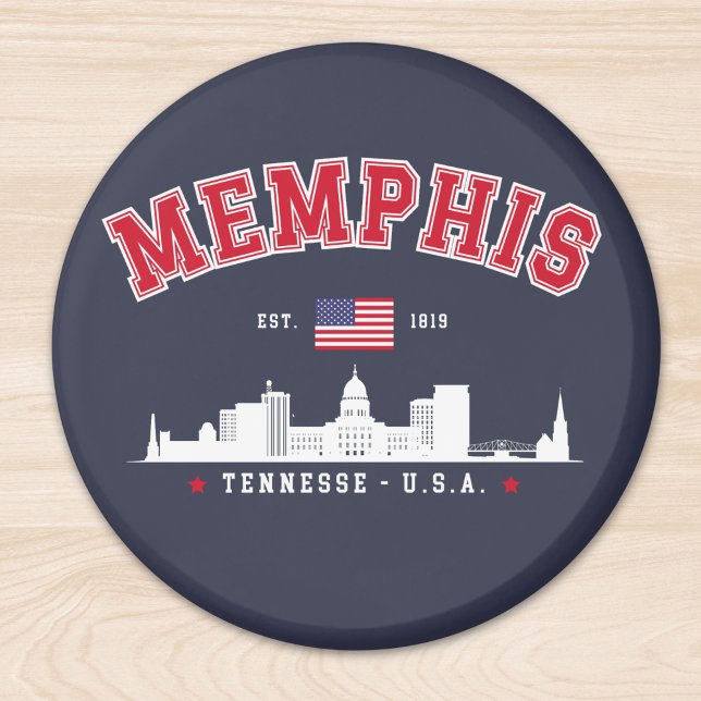 Memphis Skyline – Est. 1819 Southern Pride" Magnet (Von Creator hochgeladen)