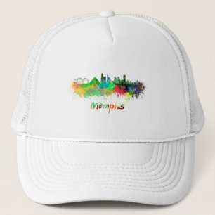 Memphis skyline im Watercolor Truckerkappe