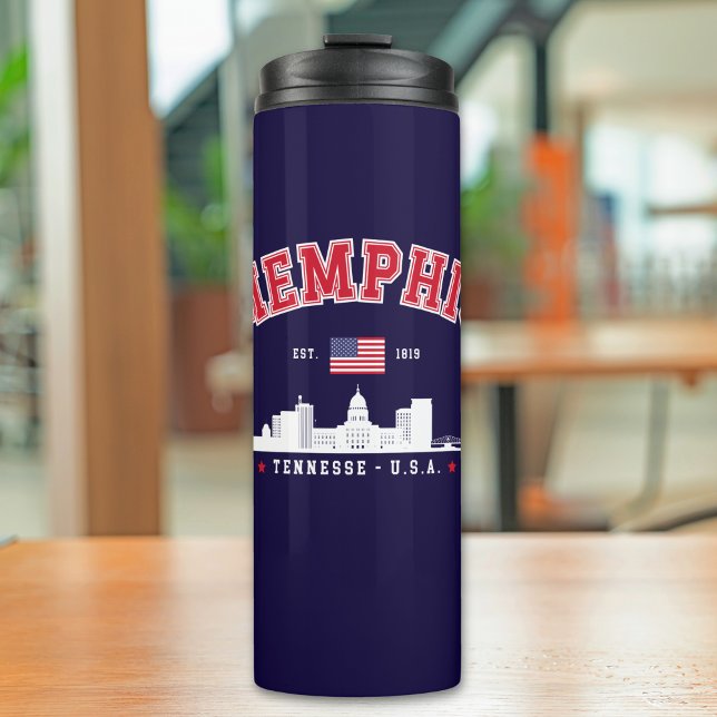 Memphis Skyline Modern Skyline City Thermosbecher (Von Creator hochgeladen)