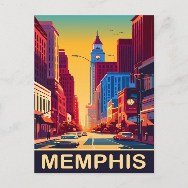 Memphis, Stadtstrassen, Reisen Postkarte (Vorderseite)