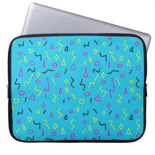 Memphis Stil der 1980er Jahre Bright Blue Pink Neo Laptopschutzhülle