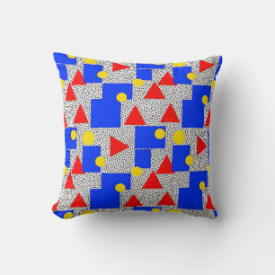Memphis-Stil geometrisch, fett, Primärfarbe Abstra Kissen