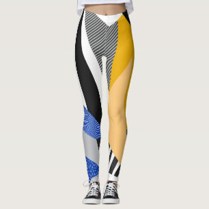 Memphis-Stil: Kreative geometrische Collage. Leggings